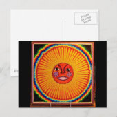 Huichol String Art Sun Mexican Folk Art Briefkaart (Voorkant / Achterkant)