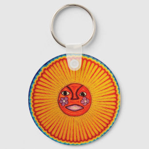 Huichol String Art Sun Mexican Folk Art Sleutelhanger