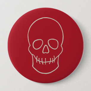 Huid - Bloed rood en bot wit Ronde Button 4,0 Cm