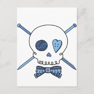 Huid- en borstnaalden (blauw) briefkaart