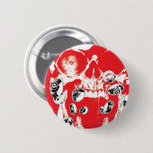 Huid en ringen - Rood Ronde Button 5,7 Cm (Voorkant /achterkant)