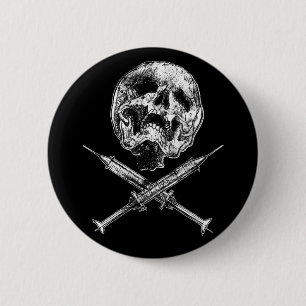 Huid en spuiten ronde button 5,7 cm