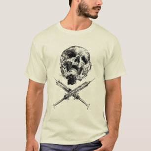 Huid en spuiten t-shirt