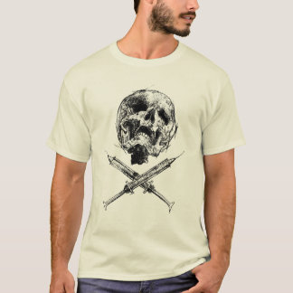Huid en spuiten t-shirt
