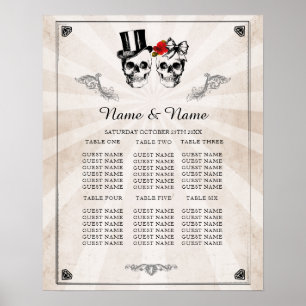 Huid Red Rose Table Plan Weddenschap Poster Zitpla