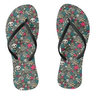 Huid van bloemen teenslippers