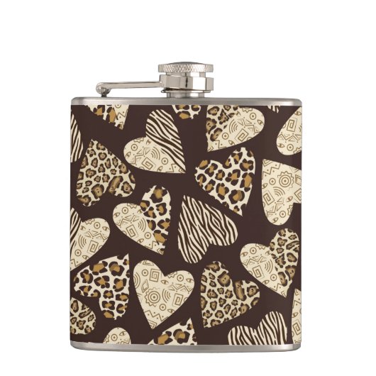 Huid van dieren met hart heupfles (Voorkant)