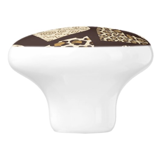 Huid van dieren met hart keramische knop (Zijkant)