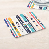 Huid Vierkante Kartonnen Onderzetter (Schuin)