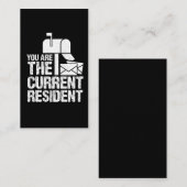 Huidig inwoner Postman Funny Postal Workers Visitekaartje (Voorkant / Achterkant)