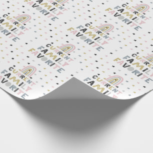 Huidige familie Favoriete regenboog Cadeaupapier