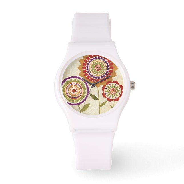 Huidige Herfst bloemen Horloge (Voorkant)