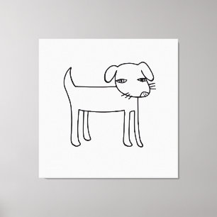 huidige hondenillustratie canvas afdruk