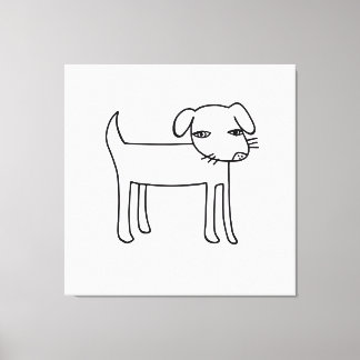 huidige hondenillustratie canvas afdruk