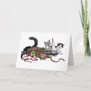 Huidige Katten Feestdagen Kaart