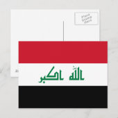 Huidige nationale vlag van Irak Briefkaart (Voorkant / Achterkant)