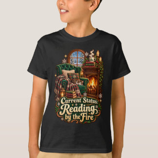 Huidige status lezen bij de haard Winter T-shirt