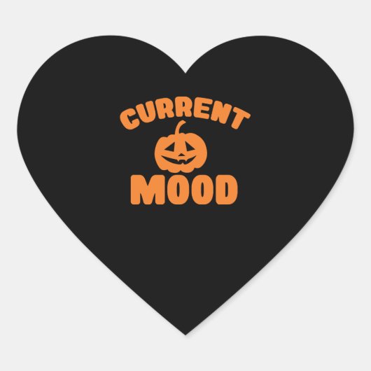 Huidige stemming grappig pompoen halloween hart sticker (Voorkant)