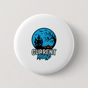 Huidige stemming Halloween Vintage Gravure Vector_ Ronde Button 5,7 Cm