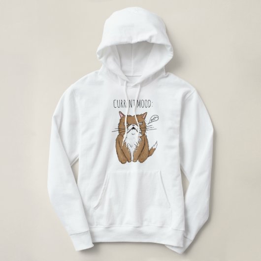 Huidige troep Meh Funny Grumpy Cat Drawing Hoodie (Design voorkant)
