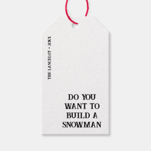 Huidige Wilt u een Snowman-minimalist bouwen Cadeaulabel