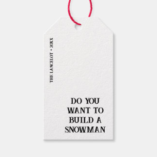 Huidige Wilt u een Snowman-minimalist bouwen Cadeaulabel
