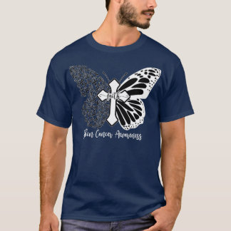 Huidkanker Bewustmaking Faith Butterfly Cross-Gift T-shirt