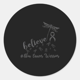 Huidkanker Krijger Dragonfly Geloof Hoop Ronde Sticker