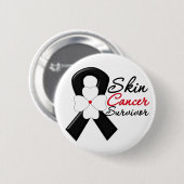 Huidkanker Overlevingsgezwel Lint Ronde Button 5,7 Cm (Voorkant /achterkant)