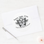 Huidkanker Tribale vlinder Ronde Sticker (Envelop)