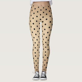 Huidkleur, polka dots patroon leggings