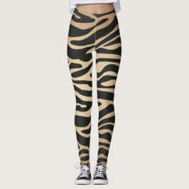 Huidkleur Zebra Retro Dierafdrukken Leggings