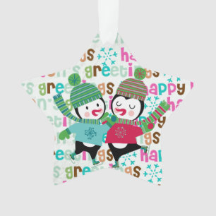 Huidpinguïns Aangepaste feestdag Acrylversiering Ornament