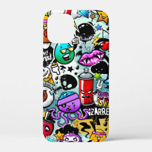 Huidplooi grijze Sticker Graffiti iPhone 12 Mini Hoesje