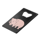 Huidroze roze Borden op de nationale varkensdag Kredietkaart Flessenopener (Voorkant Gekanteld)