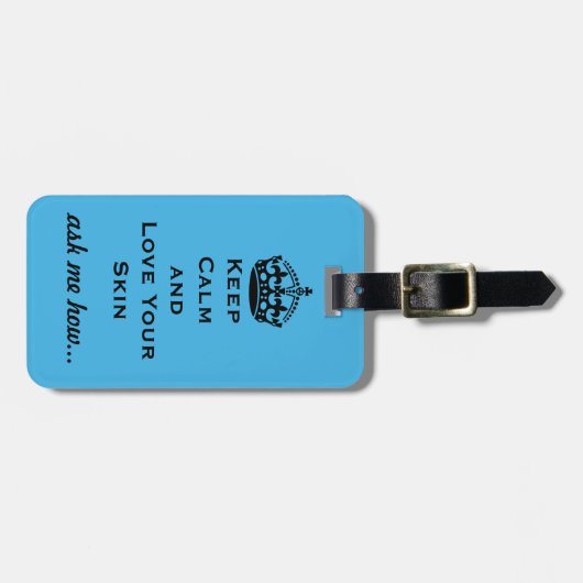 huiduitslag: "Blijf kalm en hou van je huid" Bagagelabel (Voorkant horizontaal)