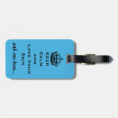 huiduitslag: "Blijf kalm en hou van je huid" Bagagelabel (Achterkant horizontaal)