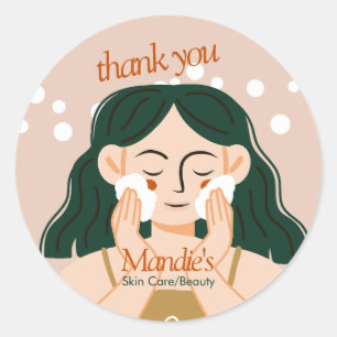 Huidverzorging Estheetische Zaken Salon Bedankt C Ronde Sticker