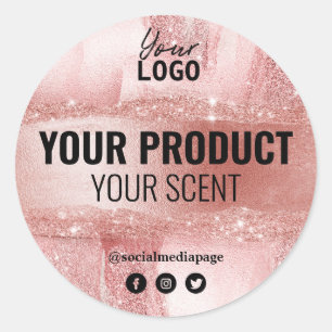 Huidverzorgings- en spa-productetiketten in Roos G Ronde Sticker