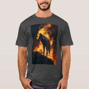 Huil van de vlammen, ontsteek de wolf t-shirt