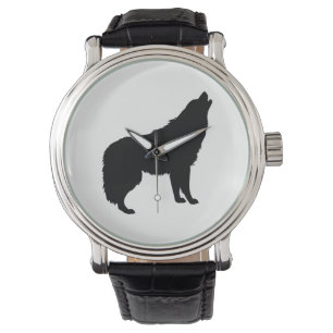 Huilde Wolf Silhouet Horloge