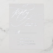 Huile d'argent romantique | Carte Gray Simple RSVP (Recto)