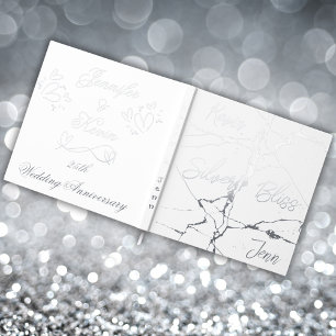 Huile d'argent sur blanc 25e anniversaire Mariage