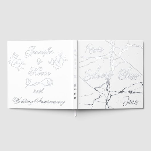 Huile d'argent sur blanc 25e anniversaire Mariage (Complet)