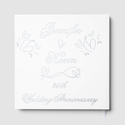 Huile d'argent sur blanc 25e anniversaire Mariage (Verso)