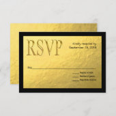 Huile de nugget d'or Faux avec Black Outline RSVP (Devant / Derrière)