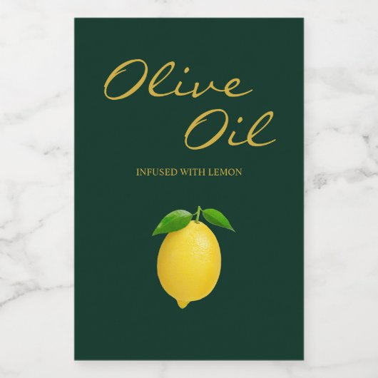 Huile d'olive citron Favoriser Étiquette d'infusio (Étiquettes simples)
