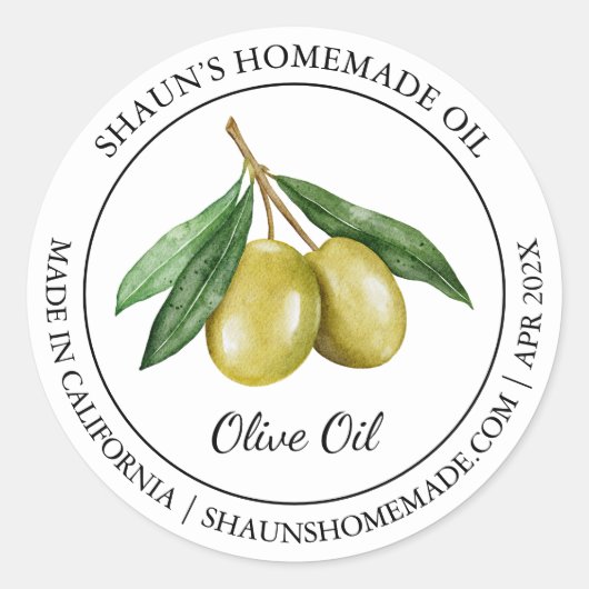Huile d'olive étiquette moderne (Devant)
