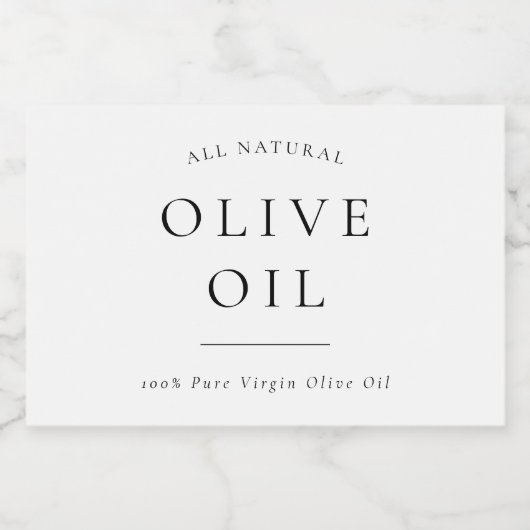 Huile d'olive moderne ou Étiquette alimentaire (Étiquettes simples)