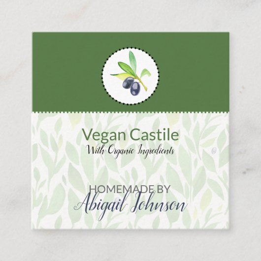 Huile d'Olive Pure Étiquette pour bain et corps fa (Devant)